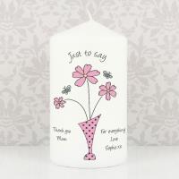 Personalised Flower in Vase Pillar Candle Extra Image 1 Preview